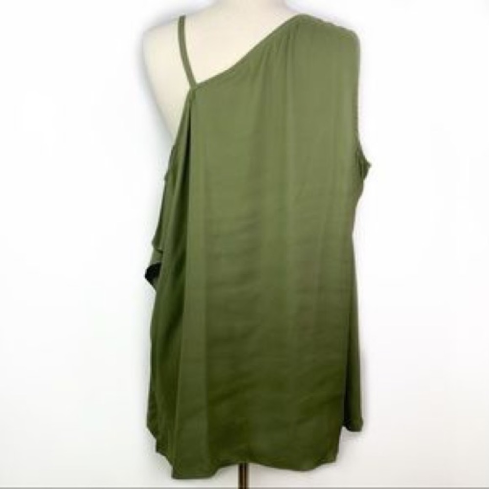 NWT Goldray femke one shoulder blouse green plus - Picture 9 of 13